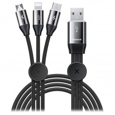 Baseus Car Co-sharing Cable USB For M+L+T 3.5A 1m Black