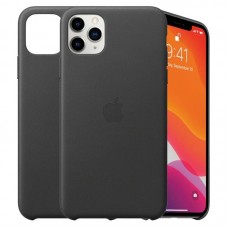 iPhone 11 P Max Leather Case-Black